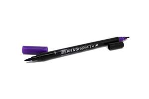 Zig Art&Graphic Twin Fırça Uçlu Marker TUT-80 660 Deep Violet - Thumbnail