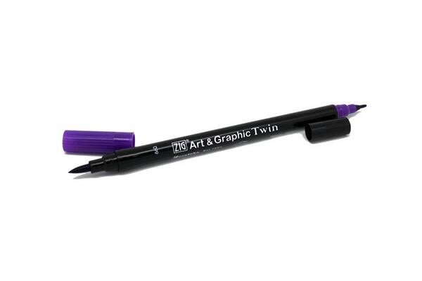 Zig Art&Graphic Twin Fırça Uçlu Marker TUT-80 660 Deep Violet