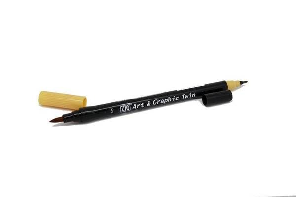 Zig Art&Graphic Twin Fırça Uçlu Marker TUT-80 474 Mustard
