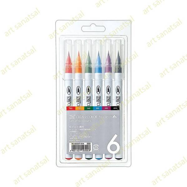 Zig Clean Color Fırça Uçlu Marker Rb-6000AT 6'lı Set