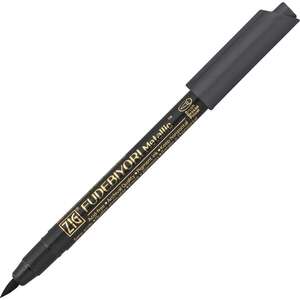 Zig - Zig Fudebiyori Metallic Brush Pen Yaldızlı Fırça Uçlu Kalem Black