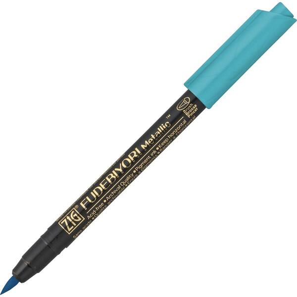 Zig Fudebiyori Metallic Brush Pen Yaldızlı Fırça Uçlu Kalem Blue