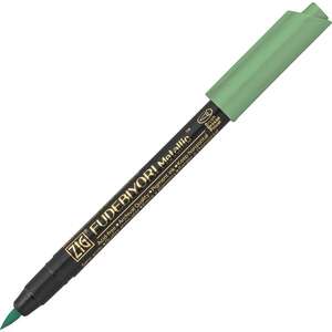 Zig - Zig Fudebiyori Metallic Brush Pen Yaldızlı Fırça Uçlu Kalem Light Green