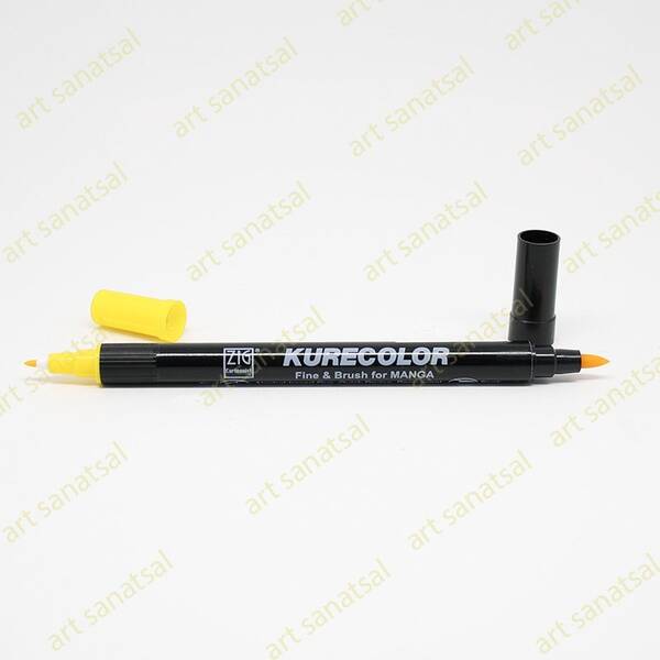 Zig Kurecolor Fine&Brush Manga Fırça Uçlu Marker CNKC-2200 Yellow - 1