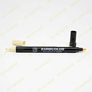 Zig Kurecolor Fine&Brush Manga Fırça Uçlu Marker CNKC-2200 Cream Yellow - Zig