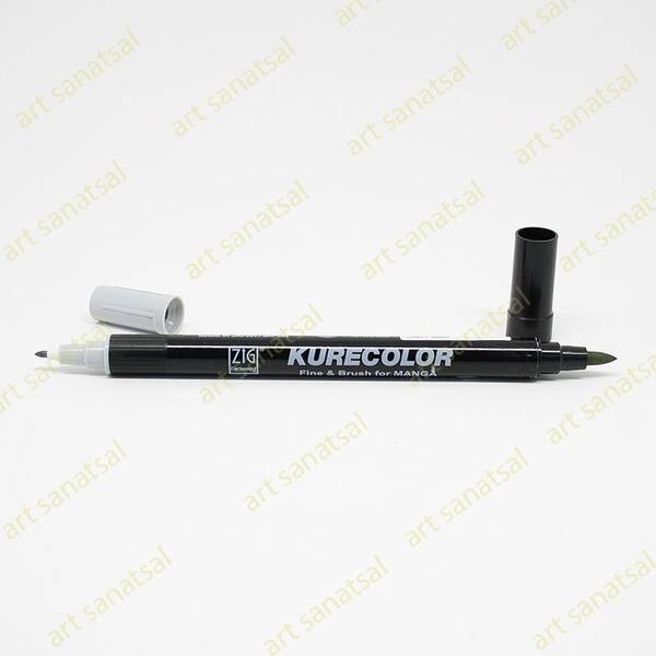 Zig Kurecolor Fine&Brush Manga Fırça Uçlu Marker CNKC-2200 Light Gray - 1