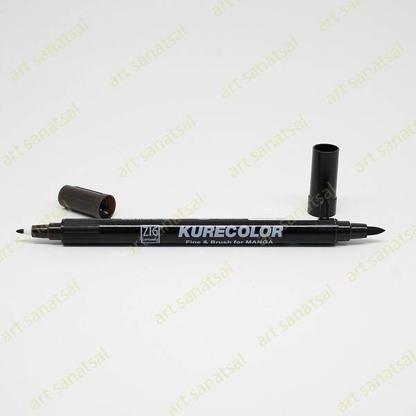 Zig Kurecolor Fine&Brush Manga Fırça Uçlu Marker CNKC-2200 Natural Gray - 1