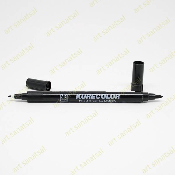 Zig Kurecolor Fine&Brush Manga Fırça Uçlu Marker CNKC-2200 Black - 1