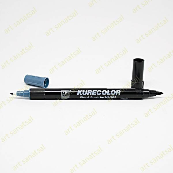 Zig Kurecolor Fine&Brush Manga Fırça Uçlu Marker CNKC-2200 Blue Gray 4 - 1