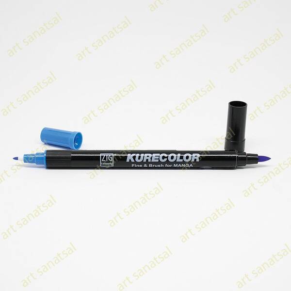 Zig Kurecolor Fine&Brush Manga Fırça Uçlu Marker CNKC-2200 Cornflour Blue - 1