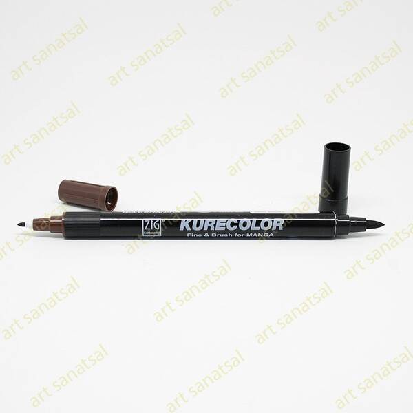 Zig Kurecolor Fine&Brush Manga Fırça Uçlu Marker CNKC-2200 Dark Brown - 1