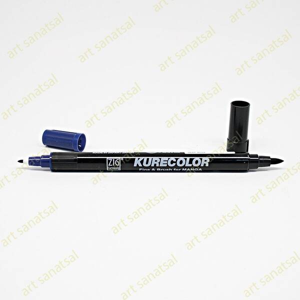 Zig Kurecolor Fine&Brush Manga Fırça Uçlu Marker CNKC-2200 Deep Blue - 1