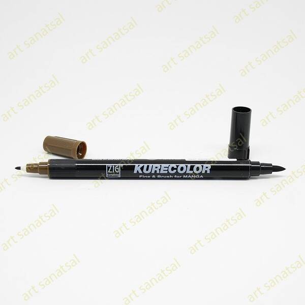 Zig Kurecolor Fine&Brush Manga Fırça Uçlu Marker CNKC-2200 Deep Brown - 1