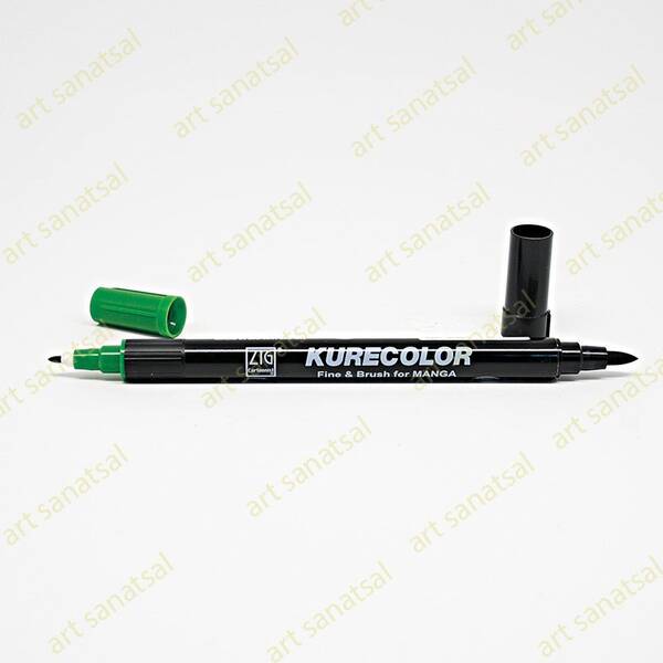 Zig Kurecolor Fine&Brush Manga Fırça Uçlu Marker CNKC-2200 Deep Green - 1