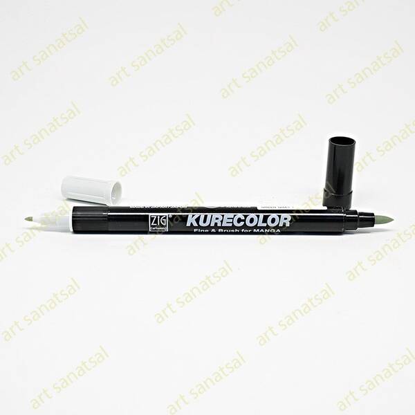 Zig Kurecolor Fine&Brush Manga Fırça Uçlu Marker CNKC-2200 Green Gray 1 - 1