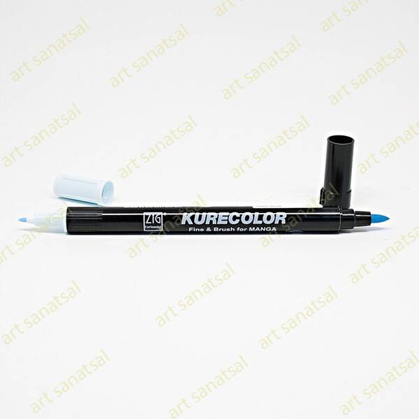 Zig Kurecolor Fine&Brush Manga Fırça Uçlu Marker CNKC-2200 Haze Blue - 1