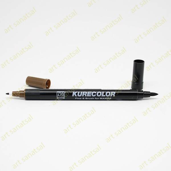 Zig Kurecolor Fine&Brush Manga Fırça Uçlu Marker CNKC-2200 Mid Brown - 1