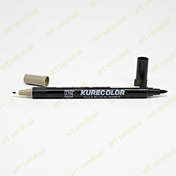 Zig Kurecolor Fine&Brush Manga Fırça Uçlu Marker CNKC-2200 Mid Gray - 1