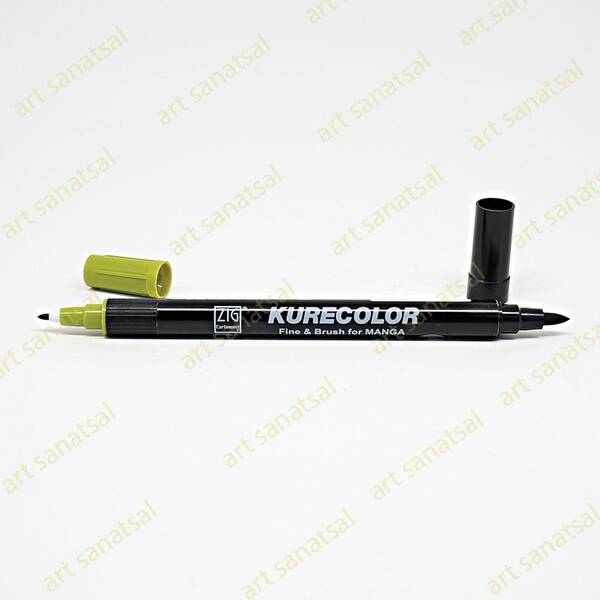 Zig Kurecolor Fine&Brush Manga Fırça Uçlu Marker CNKC-2200 Mid Green - 1