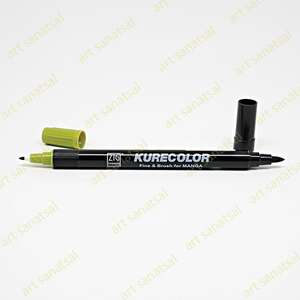 Zig Kurecolor Fine&Brush Manga Fırça Uçlu Marker CNKC-2200 Mid Green - Zig
