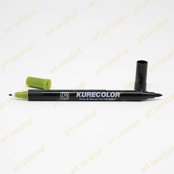 Zig Kurecolor Fine&Brush Manga Fırça Uçlu Marker CNKC-2200 Olive Green - 1