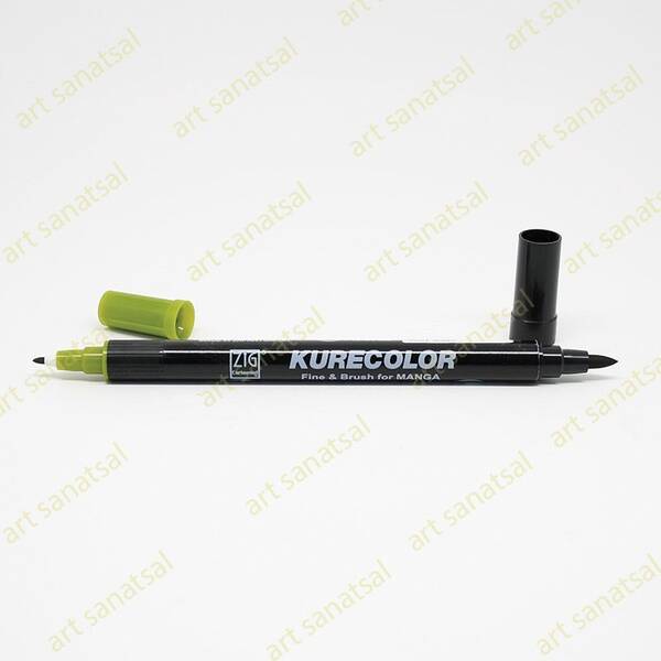 Zig Kurecolor Fine&Brush Manga Fırça Uçlu Marker CNKC-2200 Olive Green