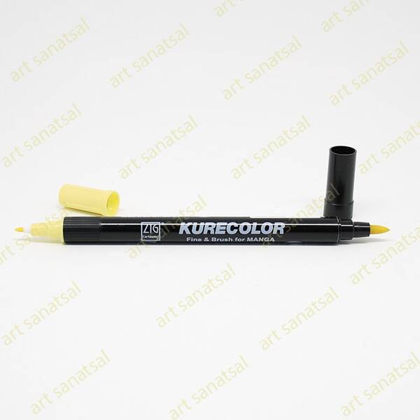 Zig Kurecolor Fine&Brush Manga Fırça Uçlu Marker CNKC-2200 Pale Yellow - 1