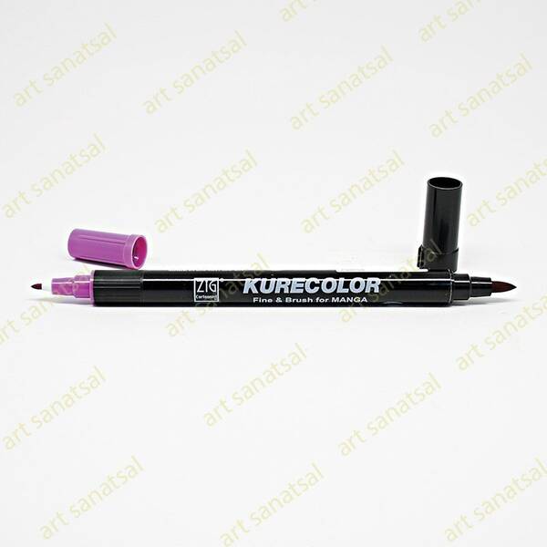 Zig Kurecolor Fine&Brush Manga Fırça Uçlu Marker CNKC-2200 Purple - 1