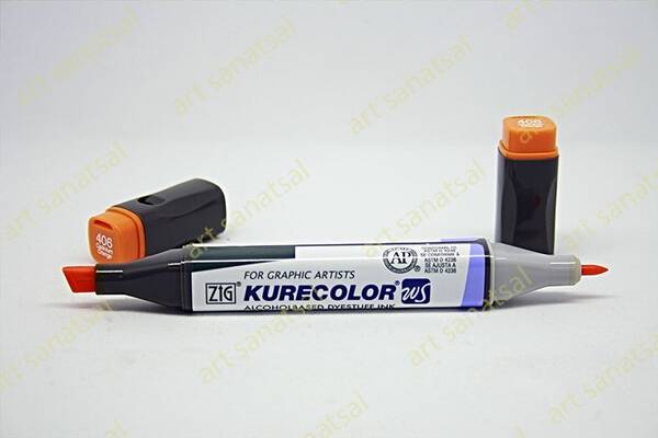 Zig Kurecolor Twin Alkol Bazlı Marker KC-3000 406 Cadmium Orange - 1