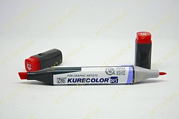 Zig Kurecolor Twin Alkol Bazlı Marker KC-3000 217 Cadmium Red - 1