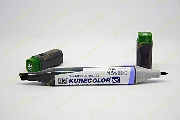 Zig Kurecolor Twin Alkol Bazlı Marker KC-3000 567 Deep Green - 1