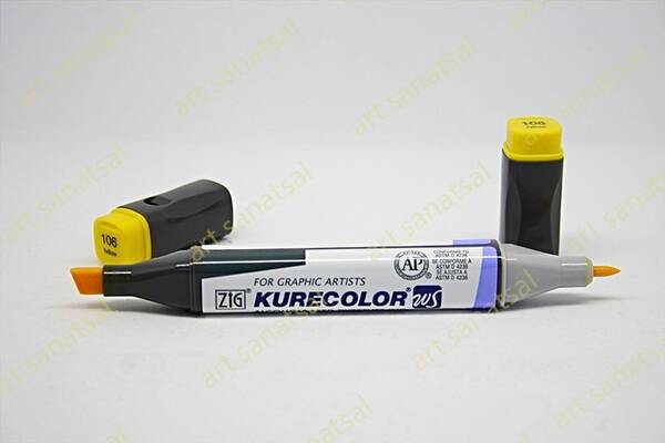 Zig Kurecolor Twin Alkol Bazlı Marker KC-3000 106 Yellow - 1