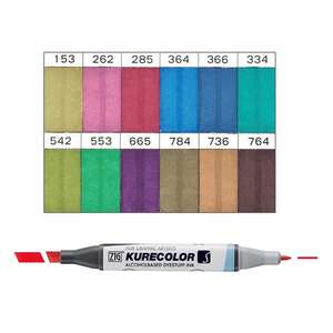 Zig Kurecolor Twin Alkol Bazlı Marker S KC-3000N/12B4 Dull Colors - Thumbnail