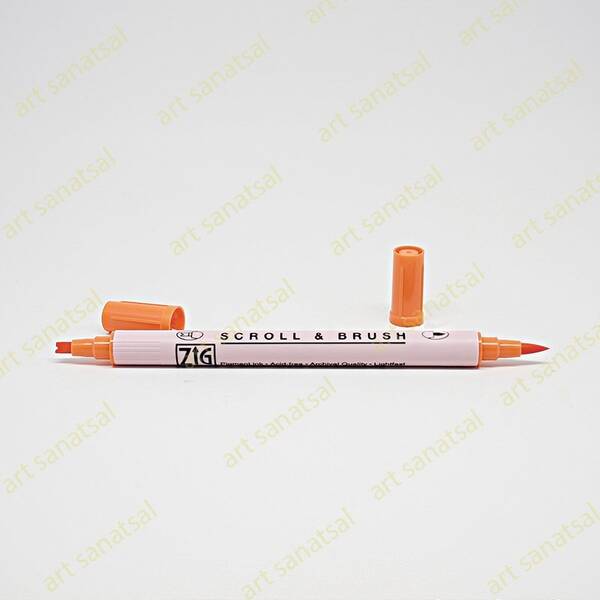 Zig Scroll&Brush Ms-5000 Steel Pure Orange - 1